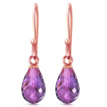 2.7 CT Purple Amethyst Earrings Natural Gemstones 14k Yellow, White or Rose Gold - £130.10 GBP