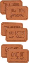 Sarcastic Leather Handmade Labels for Crafts Knitting and Crocheting 6 Pack - £15.10 GBP