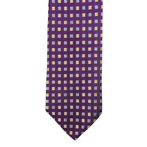 Brooks Brothers Makers 100% Silk Tie Geometric Purple Yellow Blue - 3.7&quot;... - £15.21 GBP