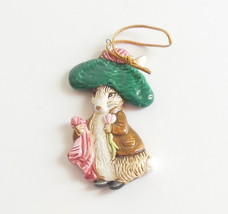 Beatrix Potter Benjamin Bunny Christmas Flat Ornament 1982 Schmid Ornament - £13.54 GBP