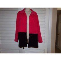 Vintage R&amp;K Originals faux suede black/red shacket size 12 Perfect condition - $10.33