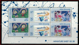 ZAYIX 1986 New Zealand B126a MNH Children&#39;s drawings miniature sheet 072122SM08M - £2.11 GBP