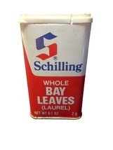 Vintage Schilling Whole Bay Leaves Laurel Seasoning Spice Container Esta... - $185.51 MXN