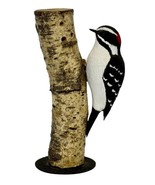 DOWNY WOODPECKER on NATURAL BIRCH BASE – Hand Carved Bird PA Dutch Folk Art - $2,750.24 MXN