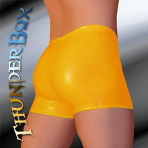 ThunderBox Golden Yellow Stretch PVC Gladiator Shorts S-M-L-XL - $30.00