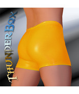 ThunderBox Golden Yellow Stretch PVC Gladiator Shorts S-M-L-XL - $565.86 MXN
