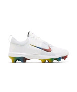 Nike Men&#39;s Force Trout 9 Pro MCS Baseball Cleat Shoes White / Rainbow Si... - $81.45 CAD