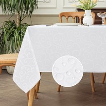 Spring Jacquard Rectangle Tablecloth Waterproof Elegant Damask Curly Flo... - £30.17 GBP