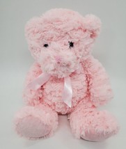 Hobby Lobby Pink Bear Minky 11&quot; Plush Pink Bow Soft Toy Stuffed Animal G... - $12.99