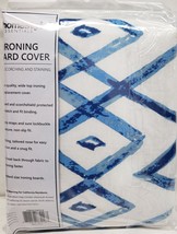 Padded Ironing Board Cover &amp; Pad (54&quot; boards) BLUE &amp; WHITE DIAMONDS SHAP... - $18.80