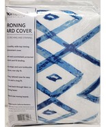 Padded Ironing Board Cover &amp; Pad (54&quot; boards) BLUE &amp; WHITE DIAMONDS SHAP... - £15.02 GBP