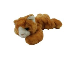 Vintage Orange Tabby Cat Kitten Plush Soft Stuffed Animal w Blue Eyes Stuffed - £7.59 GBP