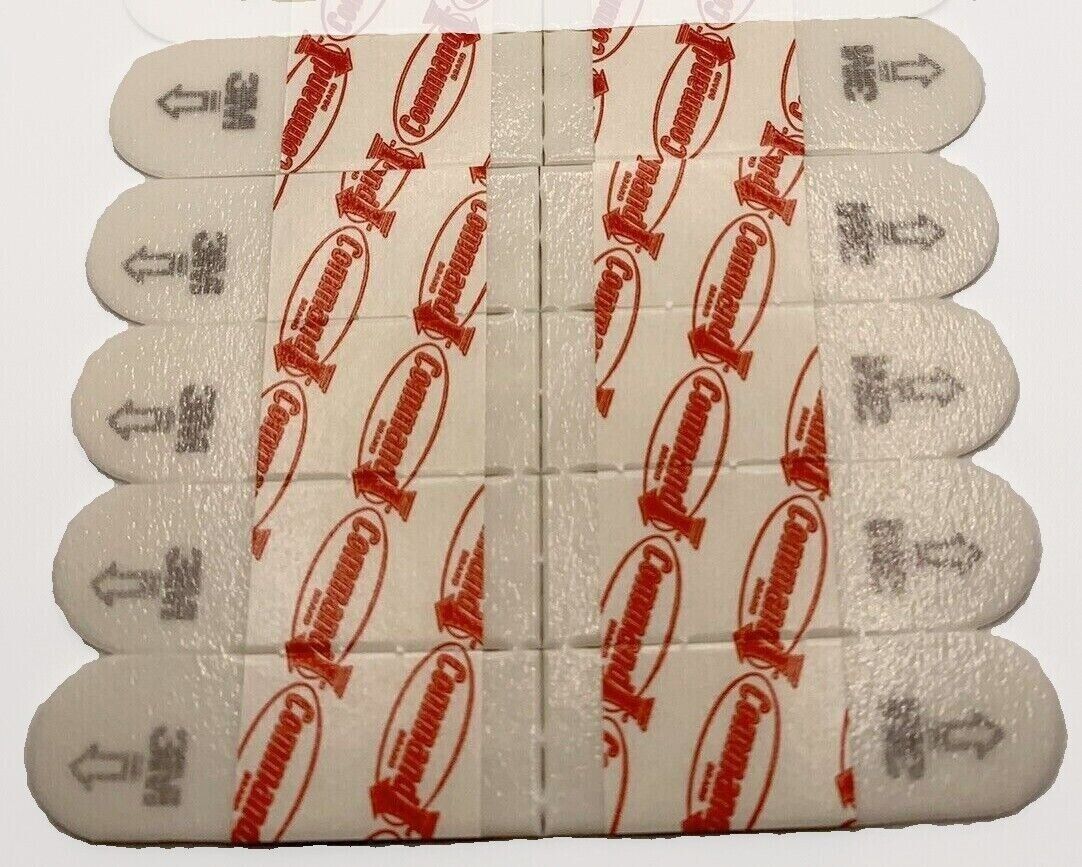 24 STRIPS 3M Command Poster White Small Damage Free Hanging 12 Pairs 1.75*.75 in