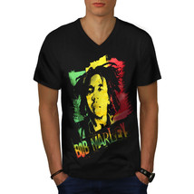 Marley Cannabis Bob Rasta Shirt Reggae Fun Men V-Neck T-shirt - $12.99