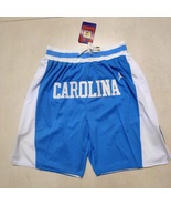 University of North Carolina Men Basketball Shorts Stitched Blue S-3XL - £39.42 GBP
