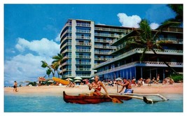 The Reef Hotel on the Beach at Waikiki Hawaii Postcard - £7.74 GBP