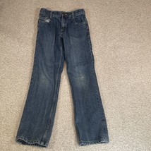 Gymboree Straight Jeans Boys 8 Blue Distressed Denim Jean Adjustable Waist - £9.71 GBP