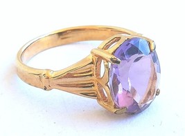 18 kt. Yellow gold - Ring - 3.50 ct Amethyst - $540.00