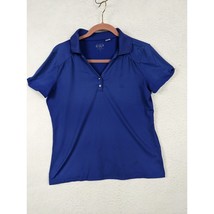 Zenergy Golf By Chicos Womens Polo Shirt Size 1 Short Sleeve Blue - £8.57 GBP