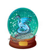 Dragon Snow Dome-Digital-clipart-gift card-gift tags-banner-background.  - $37.17 MXN