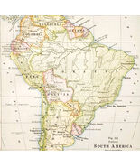 1920 Map South America Brazil Argentina Chile Political Boundaries Vinta... - $41.81 CAD