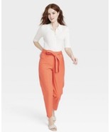 Women&#39;s High-Rise Tapered Ankle Tie-Front Pants - A New Day Orange 16. N... - £14.74 GBP