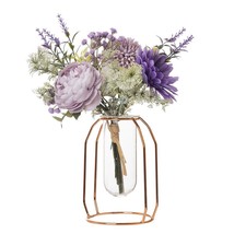 Artificial Purple Daisy Tea Rose Lavender and Dandelion Bouquet Arrangement - £10.05 GBP