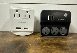 GE Pro Wall Plug Surge Protector with 3 Outlets and 2 USB Charging Plus 1 - £10.91 GBP