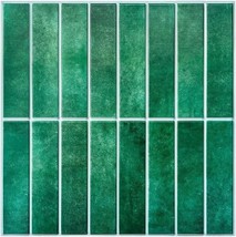 11&#39;8 x11&#39;8 Peel and Stick Tile - Easy DIY Matte Ultra-Light Vinyl Green 10 Pack - £18.96 GBP