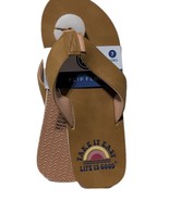 Life Is Good Sandals Womens Size 7 Tan Flip Flops Take It Easy Beach Relax - $28.07 CAD