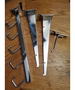 Lot 4 Slatwall Bracket Waterfall Hook Faceout Metal Commercial Hook Rail... - $9.90