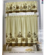 Interior by Design 36&quot;L Rod pocket Tier and Valance Set Cup of Coffee ki... - £23.64 GBP