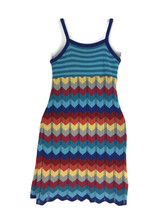 Hanna Andersson Girl&#39;s Knit Crochet Sundress 140 10 Teal Chevron Blue Stripe - £14.29 GBP