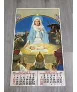 Vintage 1943 Calendar “The Nativity” Art Print January February CV JD - $362.68 MXN