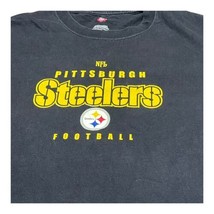 NFL Pittsburgh Steelers T Shirt Black VTG Medium Cotton Short Sleeve Football - £22.05 GBP