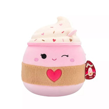 Squishmallows 12&quot; Jenny Winking Light Pink Latte with Fuzzy Heart Sleeve... - $389.97 MXN