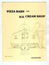 Pizza Barn and Ice Cream Shop Menu McFarland Wisconsin 1980&#39;s - £14.21 GBP
