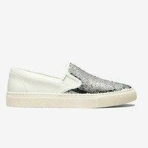 Tory Burch Women Slip On Sneakers Carter Size US 6M Silver Sequins Snow ... - $104.25