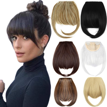 8&quot; Clip in Bangs Hair Extensions Thick Full Neat Bangs Fringe Hair Exten... - £8.73 GBP