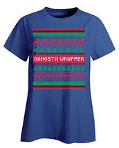 Kellyww Gangsta Wrapper Christmas Gangster Rapper - Ladies T-Shirt Royal... - £32.00 GBP