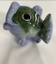 4” Vintage Ceramic Open Mouth Fish Planter Vase Desk Kitchen Accessories - £10.95 GBP