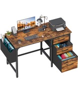 Lufeiya Computer Desk With Fabric File Drawers Cabinet, 47-Inch, Rustic ... - £93.03 GBP