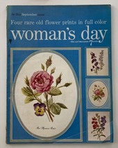 VTG Woman&#39;s Day Magazine September 1954 Four Rare Old Flower Prints No Label - £14.87 GBP