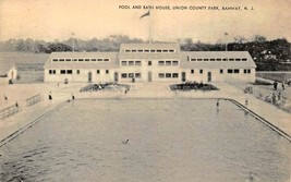 Rahway New Jersey~Pool &amp; Bath House~Union County PARK-MAYROSE Photo Postcard - £6.13 GBP