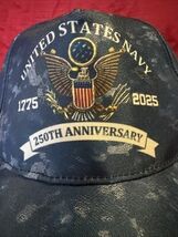 US Navy Hat Blue Camo 250th Anniversary Baseball Cap Adjustable - $9.99