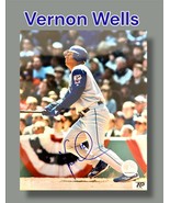 VERNON WELLS AUTOGRAPHED SIGNED TORONTO BLUE JAYS 8X10 PHOTOGRAPH w/APCOA - $24.74