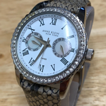 Anne Klein Swiss Quartz Watch 12/2073 Women 30m Silver Faux Diamonds New Battery - £18.66 GBP