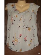 Slinky Lauren Conrad Cap sleeve Blue Floral Blouse SZ Med - €7,62 EUR