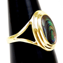 925 Sterling Silver Abalone Shell Sz 2-14 Oval Wedding Ring Women Gift RS-1027 - £22.81 GBP+