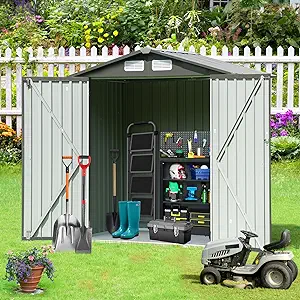 Outdoor Storage Shed Waterproof 6 X 4 Ft,Garden Shed With Lockable Doors... - £391.30 GBP